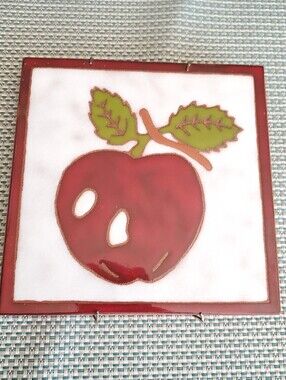 Vintage Trivet Red Apple Decorative Tile